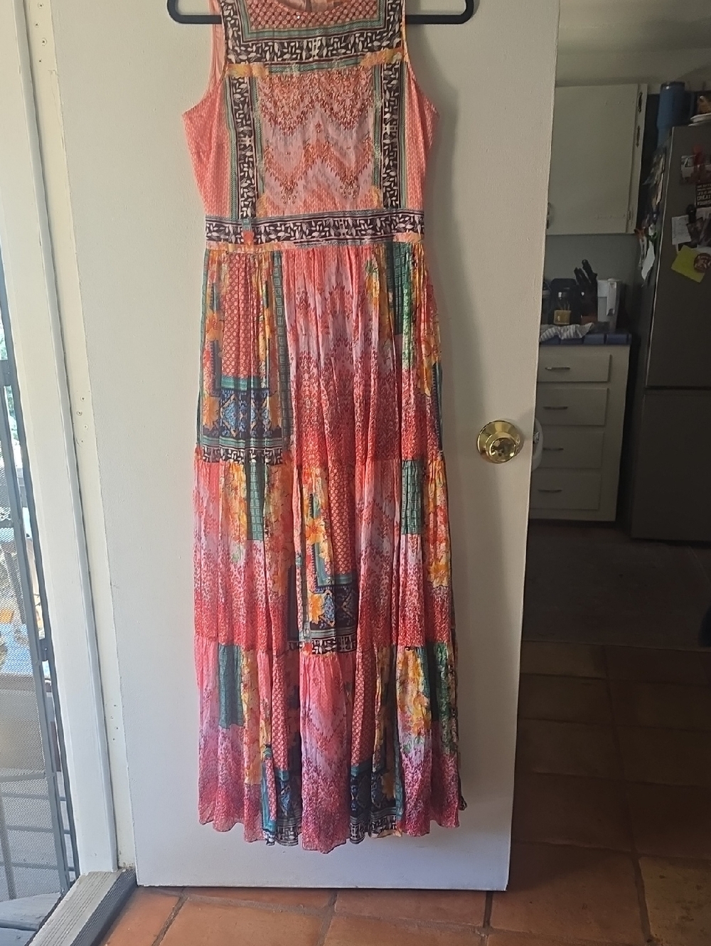 BHANUNI by JYOTI Anthropoloy Bohemian Patchwork Maxi Dress